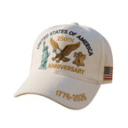 Baseball Cap Embroidered Patriotic Structured Crown Adjustable Buckle Strap