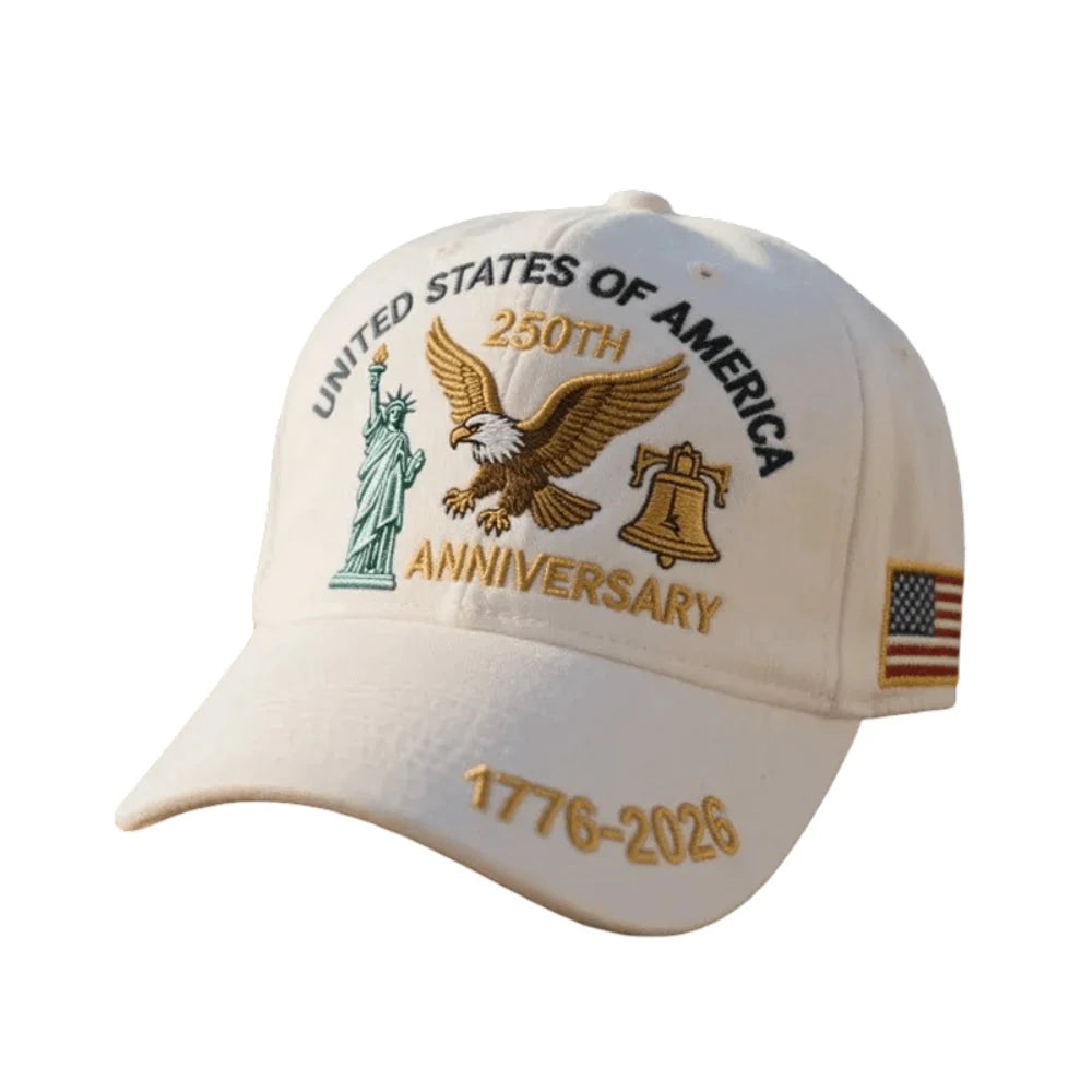 Baseball Cap Embroidered Patriotic Structured Crown Adjustable Buckle Strap