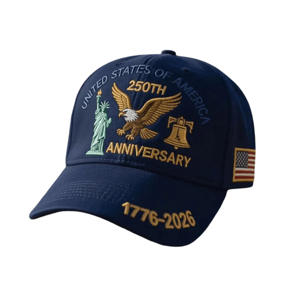 Baseball Cap Embroidered Patriotic Structured Crown Adjustable Buckle Strap