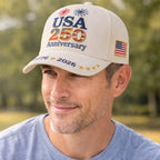 Baseball Cap Embroidered Patriotic Structured Crown Adjustable Buckle Strap