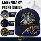 Baseball Cap Navy Adjustable Gold Chain Detail