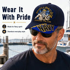 Baseball Cap Navy Adjustable Gold Chain Detail