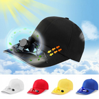 Baseball Cap Solar-Powered Fan Adjustable Cotton Blend