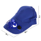 Baseball Cap Solar-Powered Fan Adjustable Cotton Blend