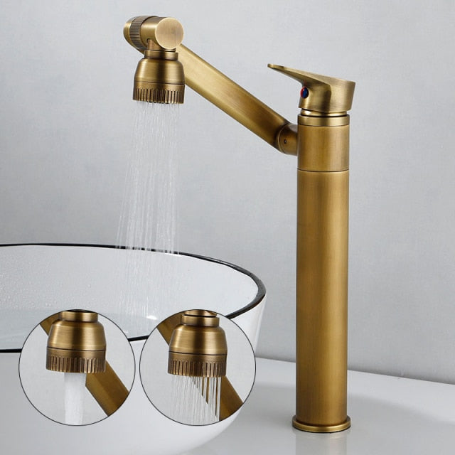 Basin Faucet Brass 360° Rotation & Dual Spray
