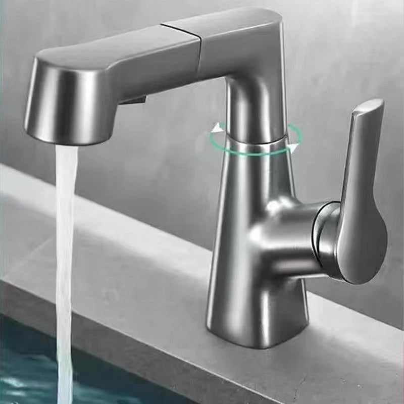 Basin Faucet Pull-Out Spray Dual Modes 360° Swivel