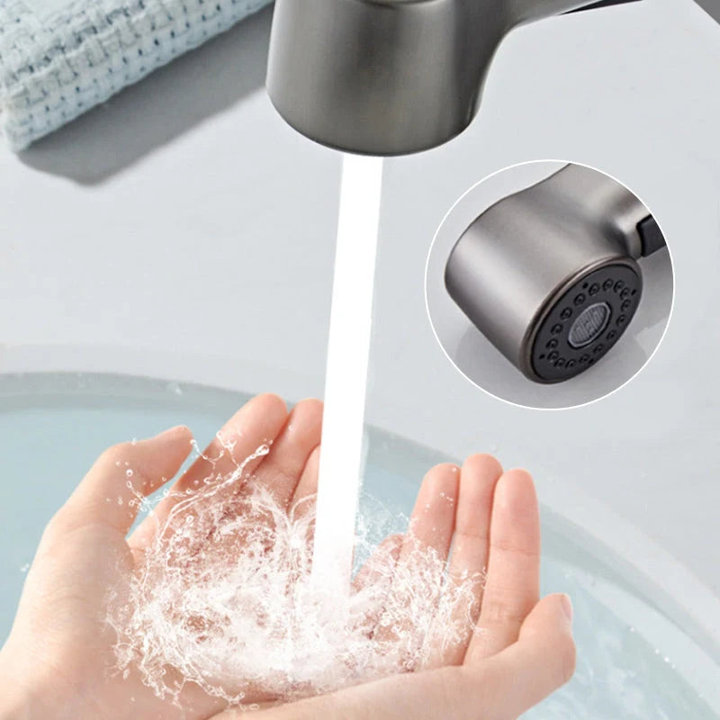 Basin Faucet Pull-Out Spray Dual Modes 360° Swivel