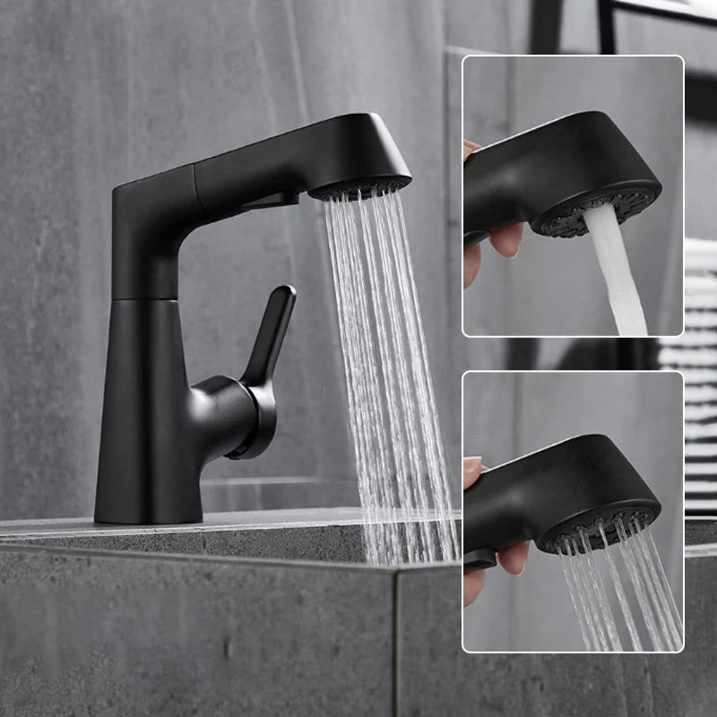 Basin Faucet Pull-Out Spray Dual Modes 360° Swivel