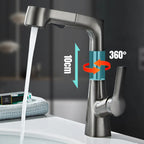 Basin Faucet Pull-Out Spray Dual Modes 360° Swivel