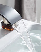 Basin Faucet Waterfall Wide Spout Stainless Steel