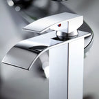 Basin Faucet Waterfall Wide Spout Stainless Steel