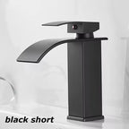 Basin Faucet Waterfall Wide Spout Stainless Steel