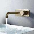 Basin Mixer Faucet Wall-Mounted Gold Finish Dual-Lever