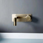 Basin Mixer Faucet Wall-Mounted Gold Finish Dual-Lever