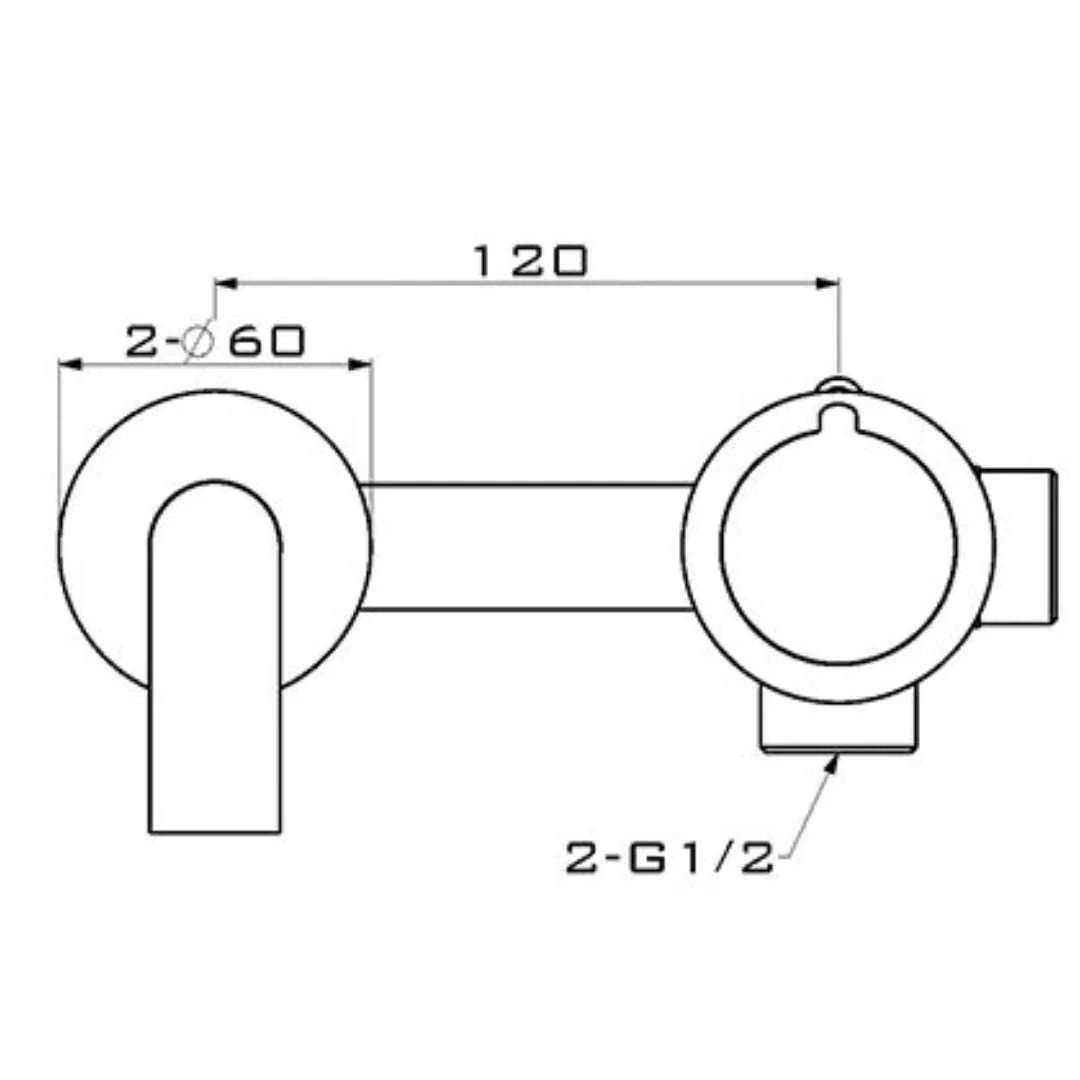 Basin Mixer Faucet Wall-Mounted Gold Finish Dual-Lever