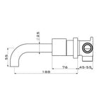 Basin Mixer Faucet Wall-Mounted Gold Finish Dual-Lever