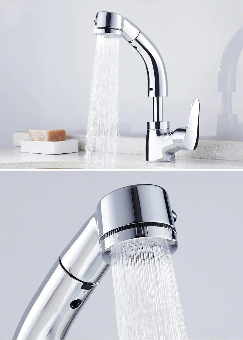 Basin Mixer Pull-Out Spray Single-Handle Brass