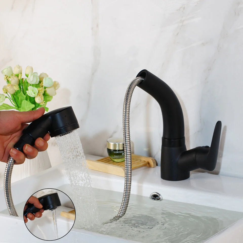 Basin Mixer Pull-Out Spray Single-Handle Brass