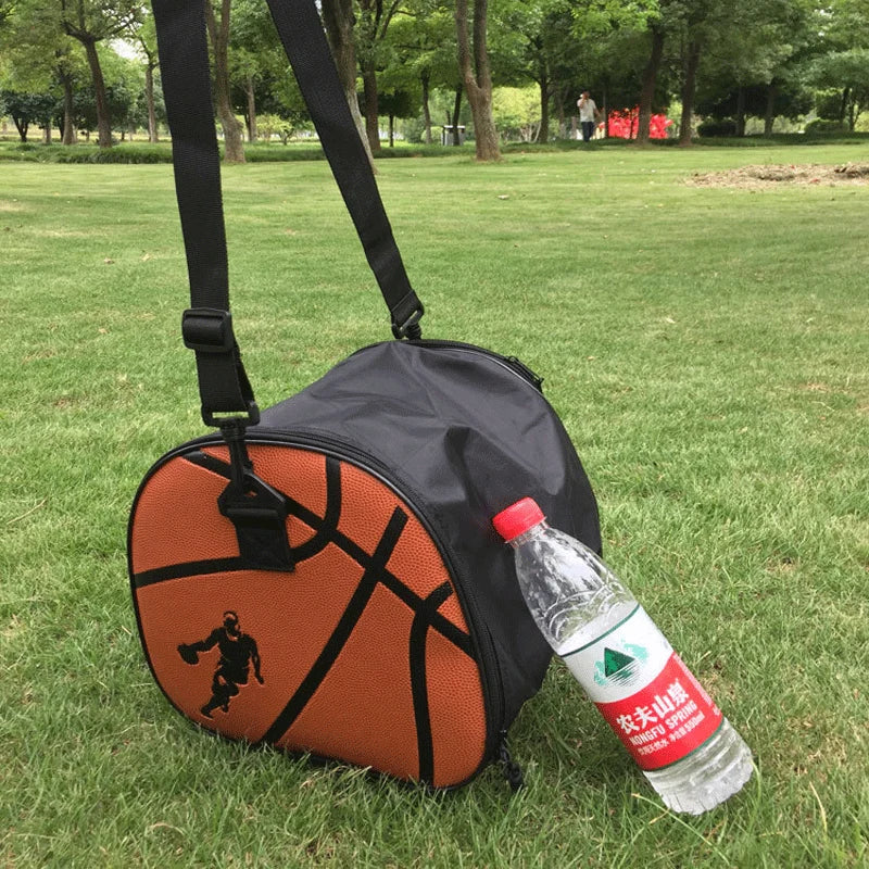 Basketball Equipment Bag Basketball-Shaped Shoe Compartment Abrasion-Resistant