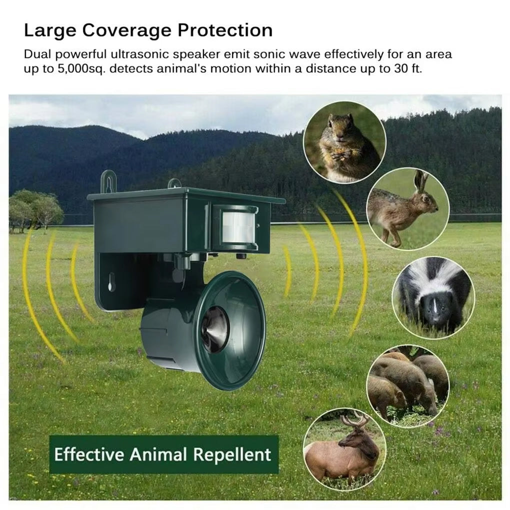 Bat Repellent Solar-Powered Ultrasonic Weatherproof 5,000 Sq Ft Coverage