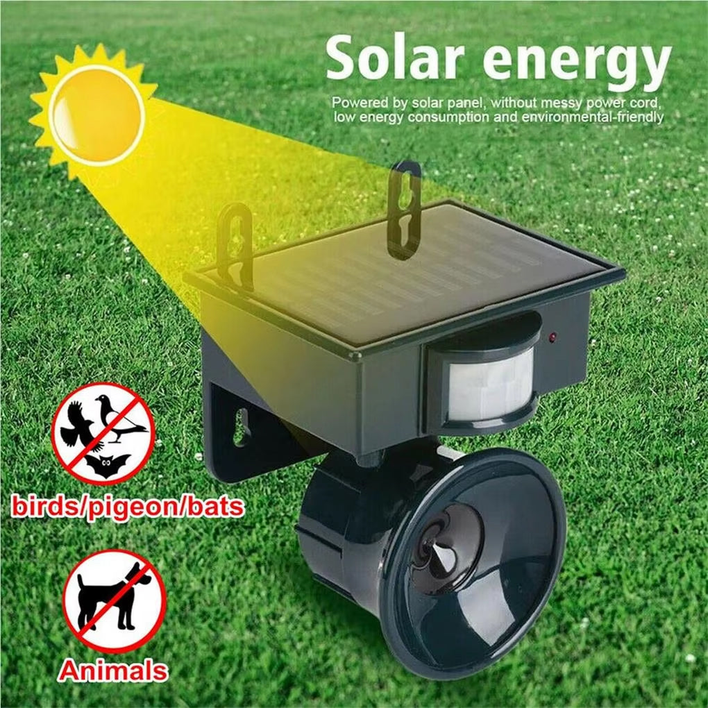 Bat Repellent Solar-Powered Ultrasonic Weatherproof 5,000 Sq Ft Coverage