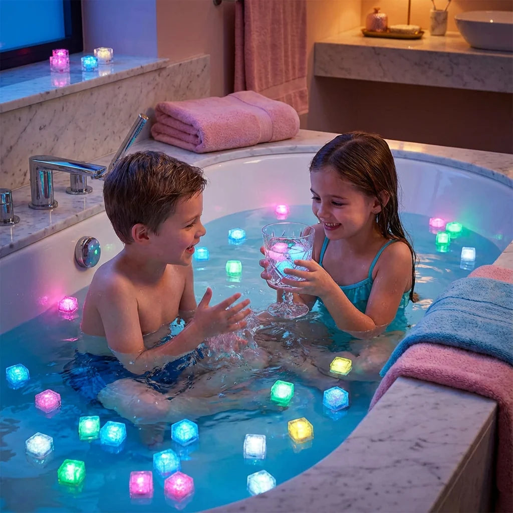Bath Cubes Water-Activated LED Reusable Set of 6