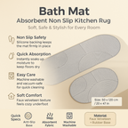 Bath Mat Absorbent Velvet Silicone Anti-Slip