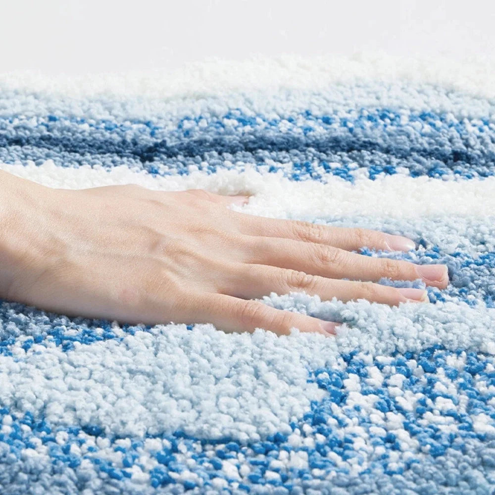 Bath Mat Beach Footprint Flocking & Anti-Slip