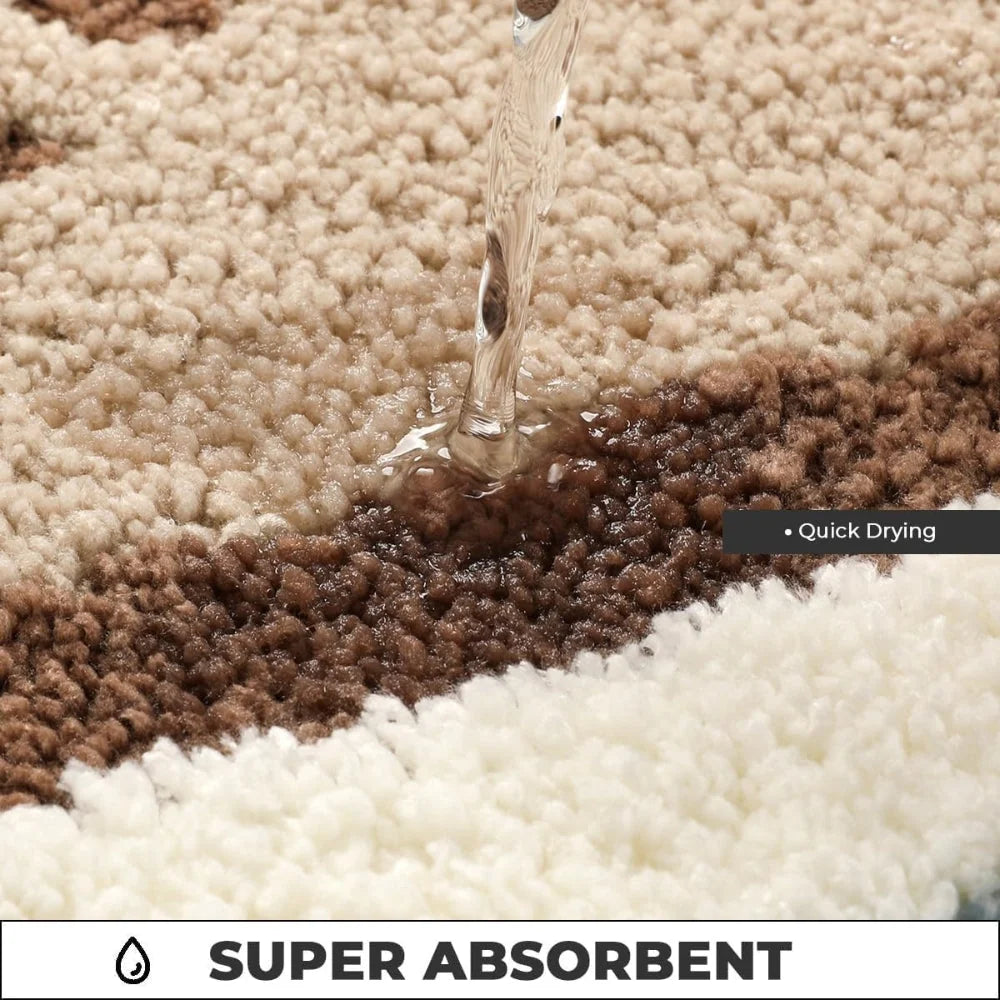 Bath Mat Beach Footprint Flocking & Anti-Slip