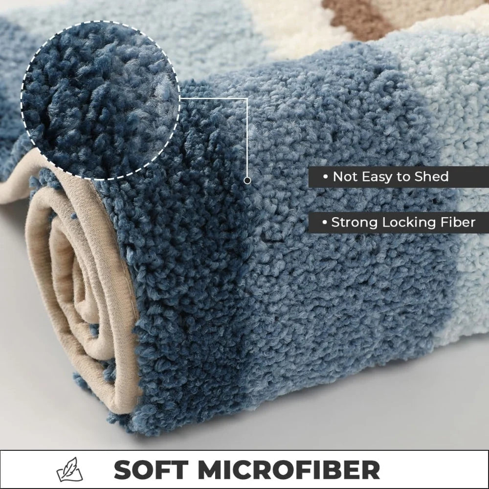 Bath Mat Beach Footprint Flocking & Anti-Slip