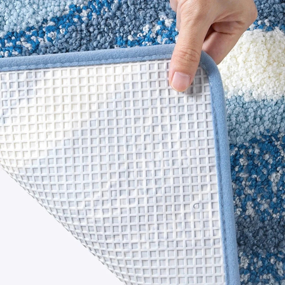 Bath Mat Beach Footprint Flocking & Anti-Slip