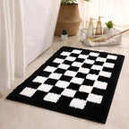 Bath Mat Checkered Microfiber Quick-Drying