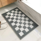 Bath Mat Checkered Microfiber Quick-Drying