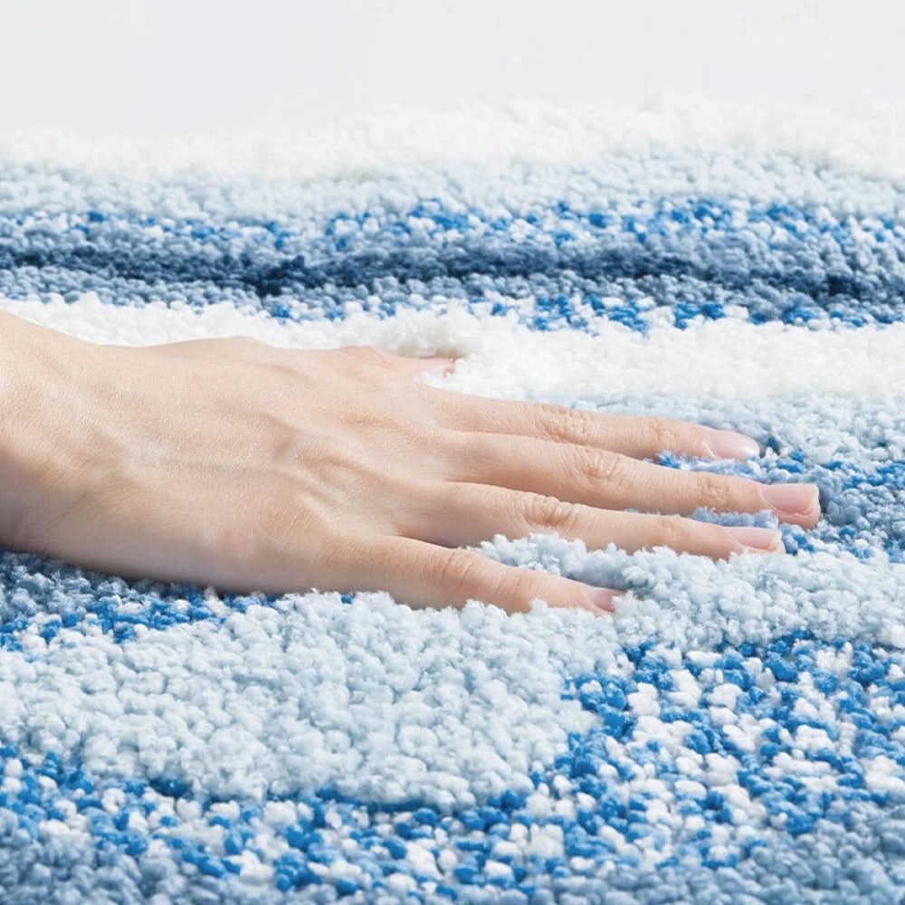 Bath Mat Coastal Footprint Microfiber Non-Slip Backing