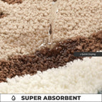 Bath Mat Coastal Footprint Microfiber Non-Slip Backing
