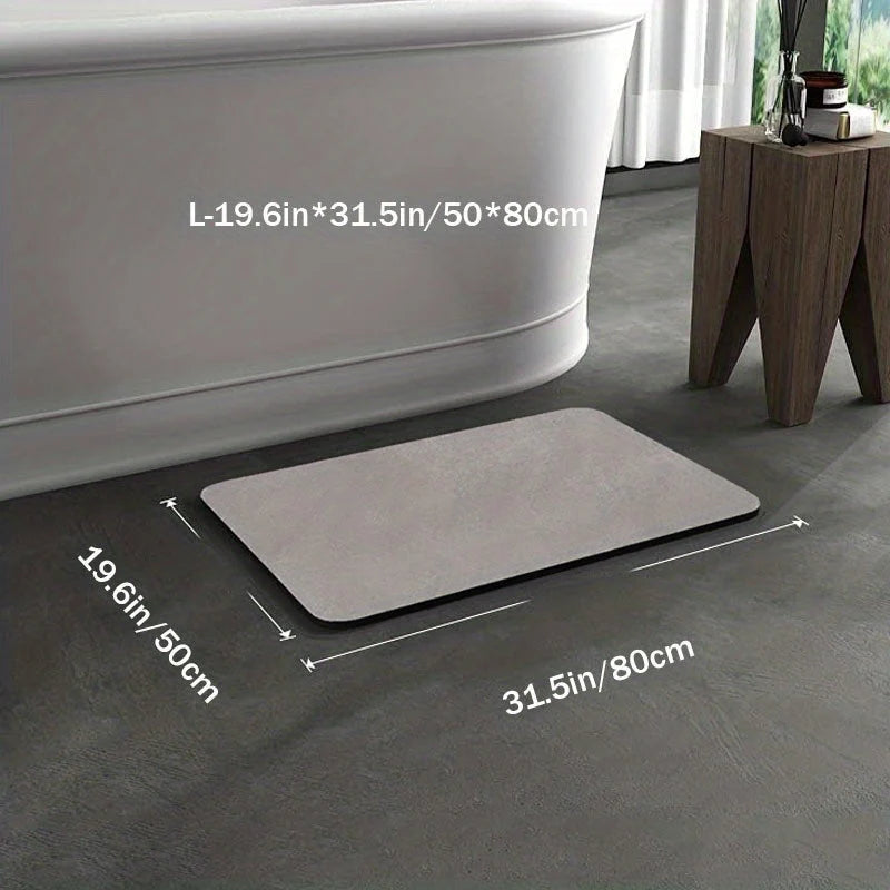 Bath Mat Diatomaceous Earth Quick-Dry Non-Slip Rubber Backing