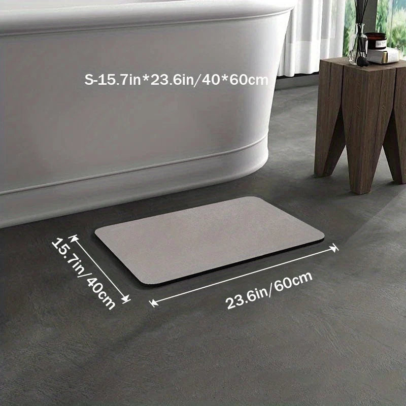 Bath Mat Diatomaceous Earth Quick-Dry Non-Slip Rubber Backing