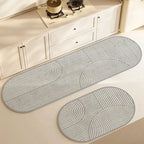 Bath Mat Diatomite Core Velvet Top & Non-Slip Backing