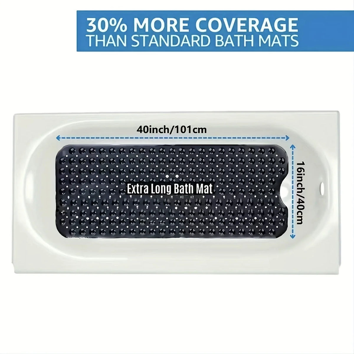 Bath Mat Extra Long Anti-Slip Suction Cups