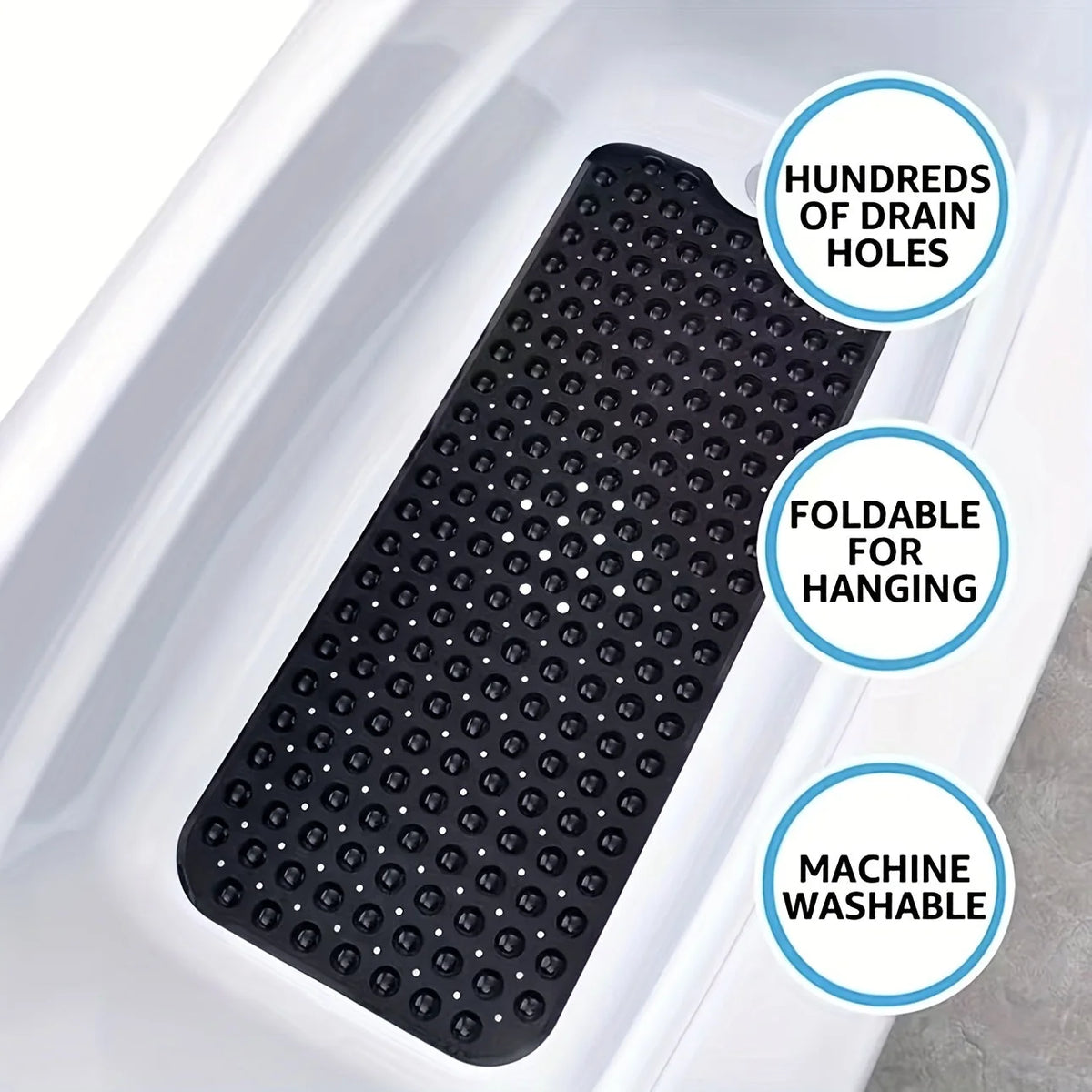 Bath Mat Extra Long Anti-Slip Suction Cups