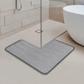 Bath Mat L-Shaped Coral Fleece Non-Slip Backing