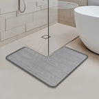 Bath Mat L-Shaped Coral Fleece Non-Slip Backing