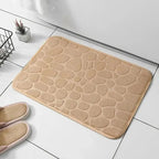 Bath Mat Memory Foam Embossed Velvet Non-Slip Backing