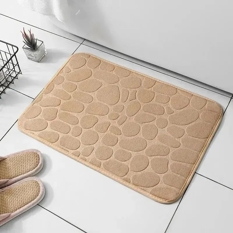 Bath Mat Memory Foam Embossed Velvet Non-Slip Backing