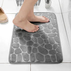 Bath Mat Memory Foam Embossed Velvet Non-Slip Backing