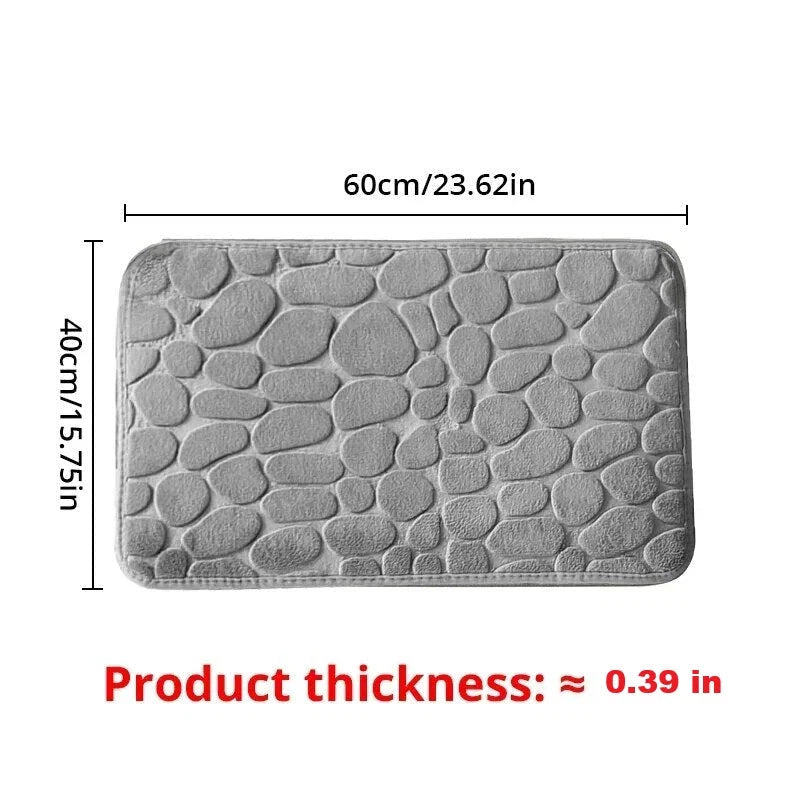 Bath Mat Memory Foam Embossed Velvet Non-Slip Backing