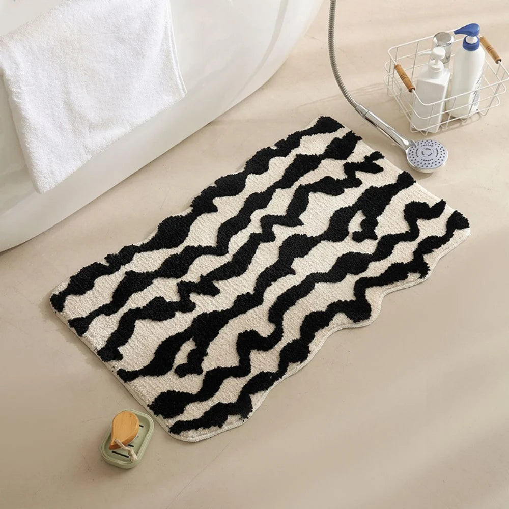 Bath Mat Moroccan Print Non-Slip Quick-Drying