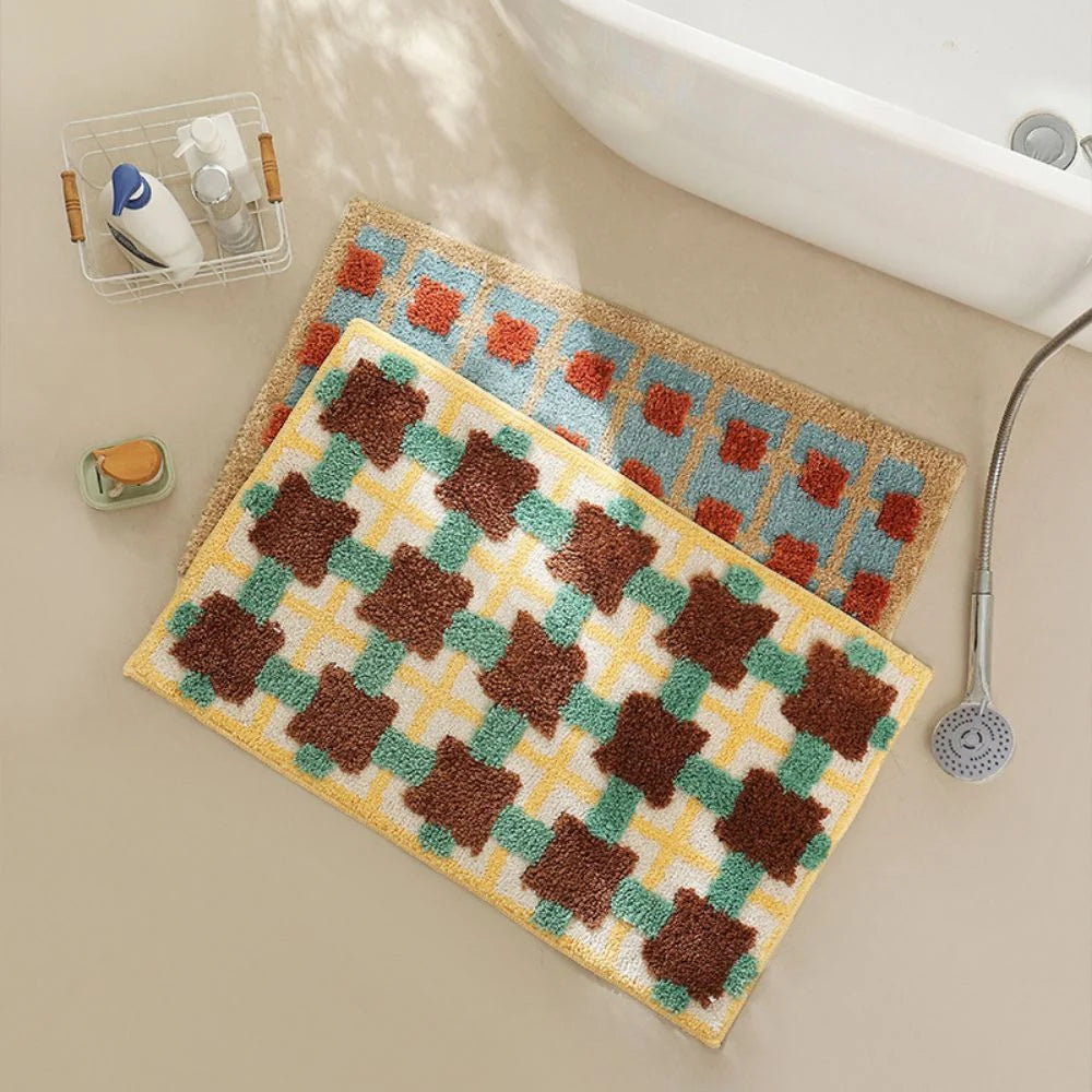 Bath Mat Moroccan Print Non-Slip Quick-Drying