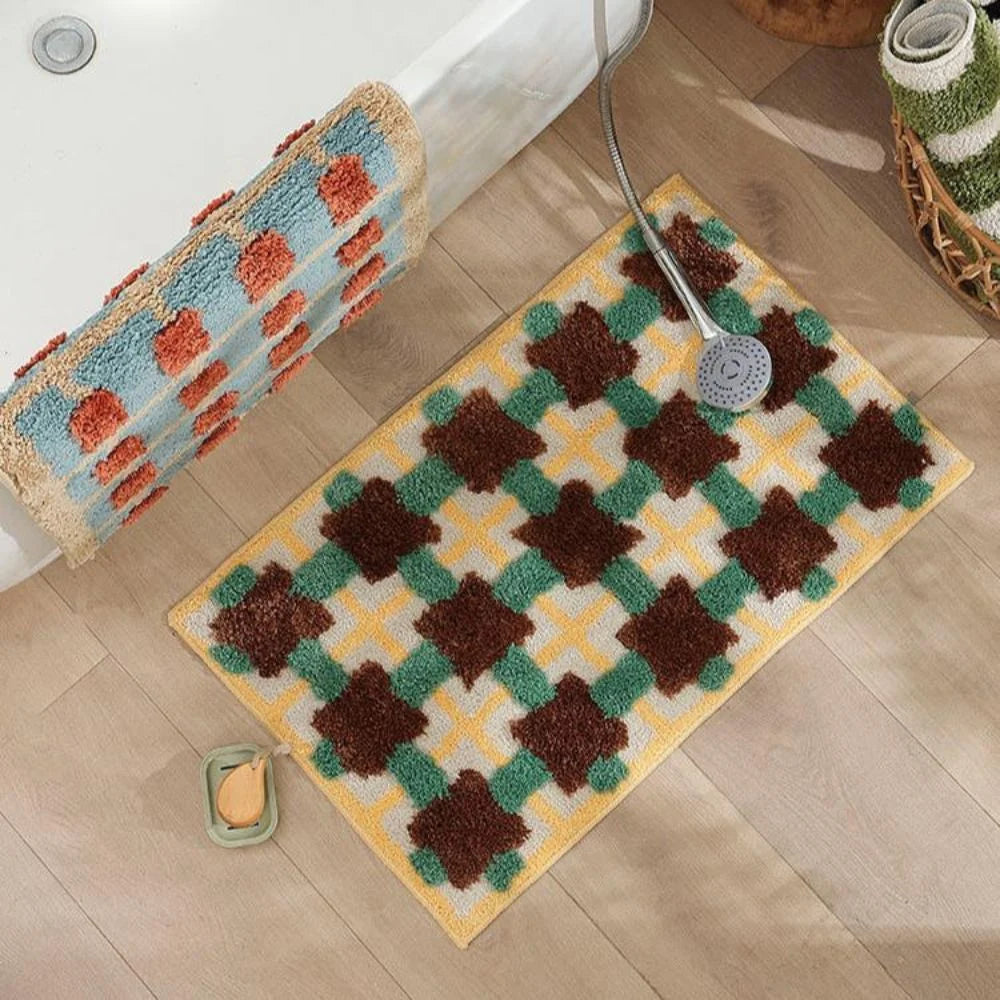Bath Mat Moroccan Print Non-Slip Quick-Drying