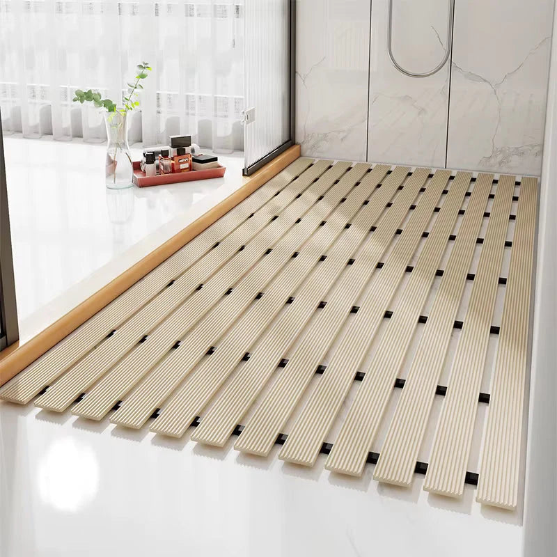 Bath Mat Non-Slip Drainage Grooves Trimmable